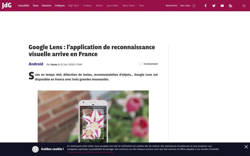 Google Lens : l'application de reconnaissance visuelle arrive en France (Journal du Geek)